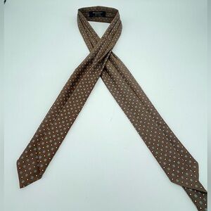 VTG Brooks Brothers Makers Men's Handmade 100% Silk Brown Blue ASCOT beautiful